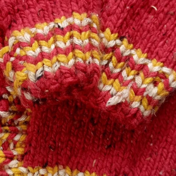 Vintage Handmade Red Zip Up Sweater Jacket - Picture 5 of 7